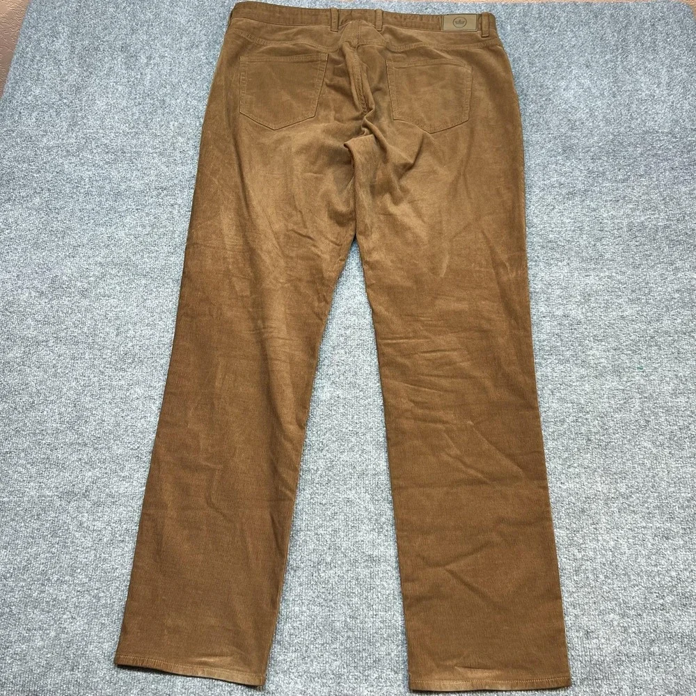 Peter Millar Pants Mens 38 Brown Corduroy Stretch Chino 5 Pocket Casual
